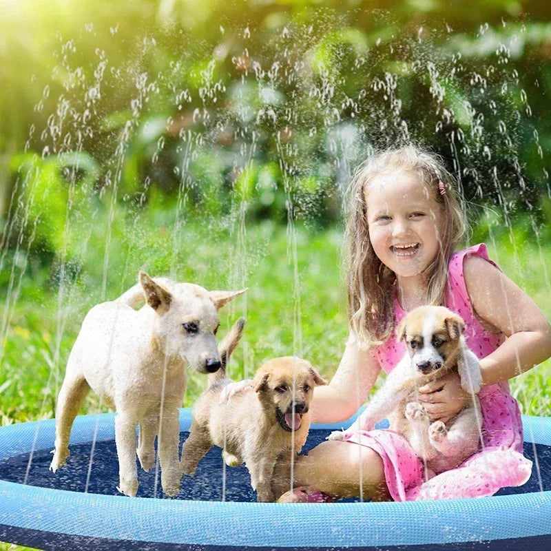 170cm Summer Dog Toy Splash Sprinkler Pad Pet Swimming Pool Interactive for Pet Children Interactive Outdoor Play Water Mat Toys