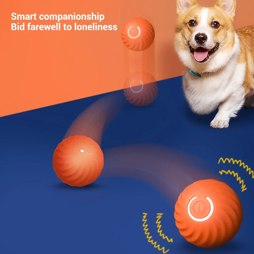 Smart Dog Toy Ball  Automatic Moving Bouncing Rolling Ball for Small Medium Dog Cat Toy USB Rechargeable Dog Ball Rubber New