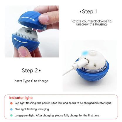 Smart Dog Toy Ball  Automatic Moving Bouncing Rolling Ball for Small Medium Dog Cat Toy USB Rechargeable Dog Ball Rubber New