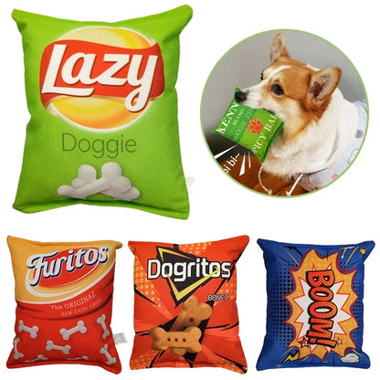 Sound Crisps Dog Toy Funny Entertainment Potato Chips Stuffed Interactive Bite-Resistant Dog Toys Juguetes Para Perro 강아지 장난감