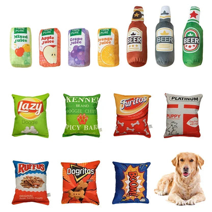 Sound Crisps Dog Toy Funny Entertainment Potato Chips Stuffed Interactive Bite-Resistant Dog Toys Juguetes Para Perro 강아지 장난감