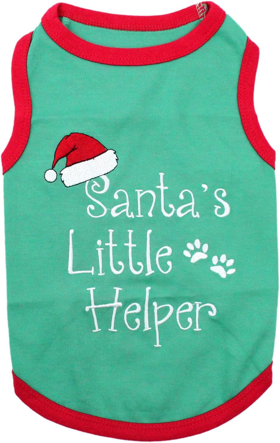 Funny Christmas Holiday Dog Cat Pet Shirts Tee Tanks - Naughty or Nice, Santa Outfit, Elf Size, Santa'S Helper, Sorry Santa I Ate Your Cookies (Santa'S Little Helper, XS)