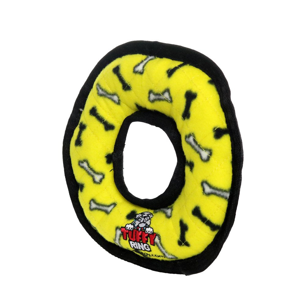 Medium Ring Durable Dog Toy with Squeakers, Yellow