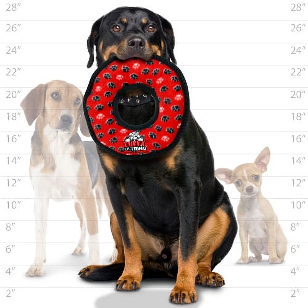 Ultimate Ring Red Paw, Squeaky and Durable Dog Toy