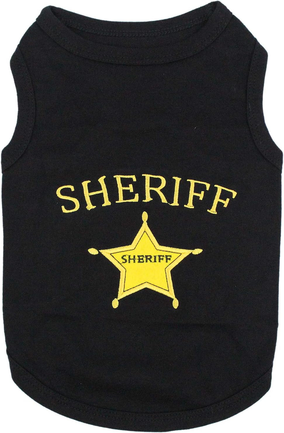 Sheriff Dog Cat Clothes Tee Shirts Embroidered T-Shirt, XL