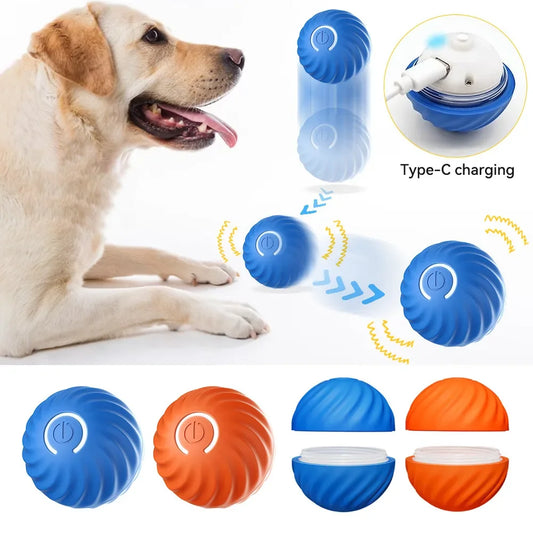 Smart Dog Toy Ball  Automatic Moving Bouncing Rolling Ball for Small Medium Dog Cat Toy USB Rechargeable Dog Ball Rubber New