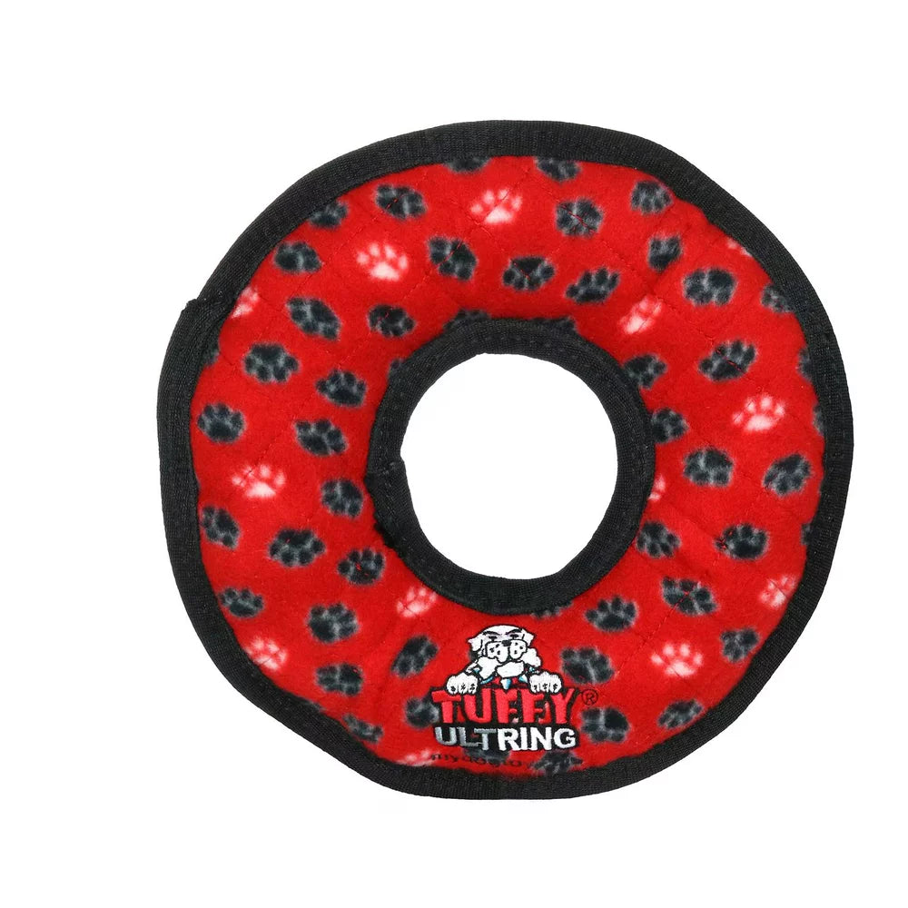 Ultimate Ring Red Paw, Squeaky and Durable Dog Toy