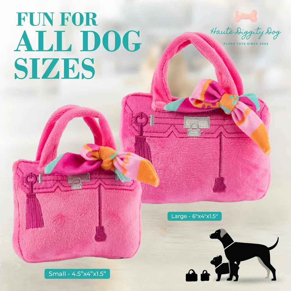 Fashion Hound Designer Handbags & Bones Collection – Soft Plush Designer Dog Toys with Squeaker and Fun, Parody Designs from Safe, Machine-Washable Materials for All Breeds & Sizes